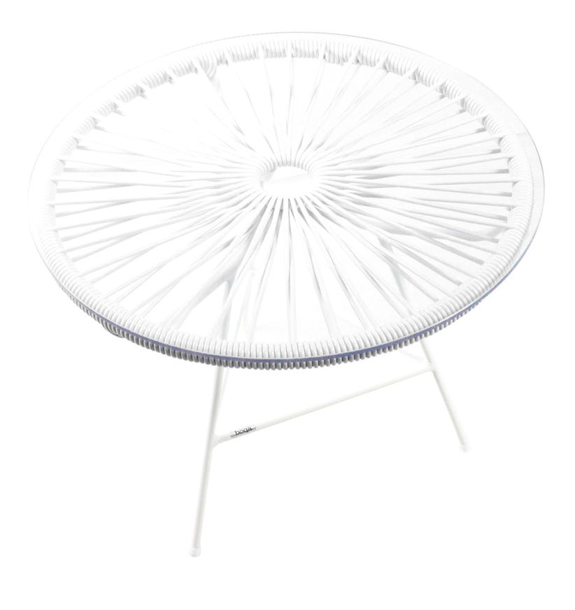 Table basse MINI ZIPOLITE Ø.50 cm de Boqa avec structure blanche, Blanc d'argent Table basse MINI ZIPOLITE Ø.50 cm de Boqa avec structure blanche, Blanc d'argent