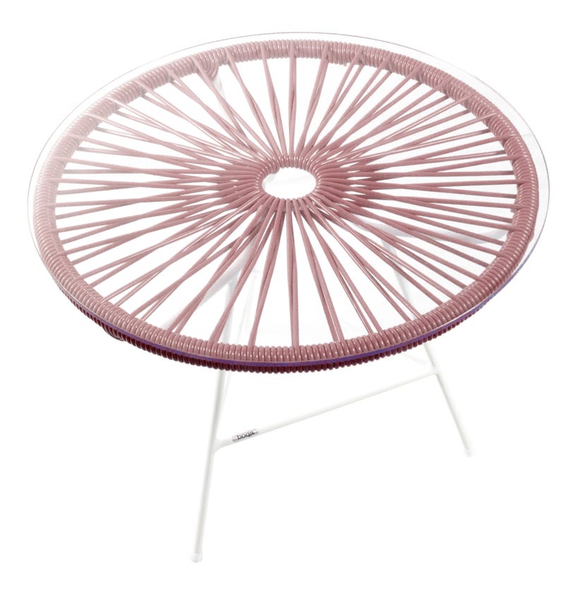 Table basse MINI ZIPOLITE Ø.50 cm de Boqa avec structure blanche, Bordeaux Table basse MINI ZIPOLITE Ø.50 cm de Boqa avec structure blanche, Bordeaux