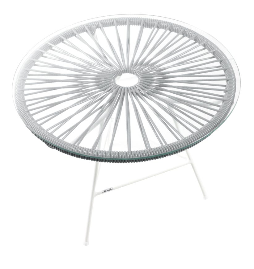 Table basse MINI ZIPOLITE Ø.50 cm de Boqa avec structure blanche, Gris Table basse MINI ZIPOLITE Ø.50 cm de Boqa avec structure blanche, Gris