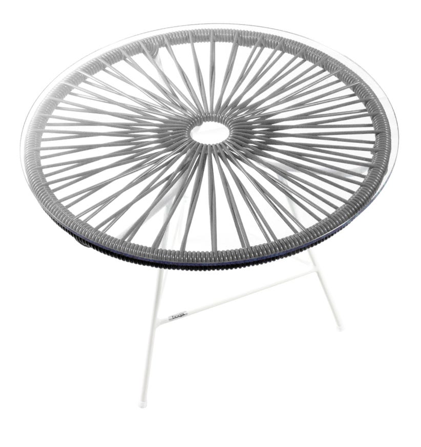 Table basse MINI ZIPOLITE Ø.50 cm de Boqa avec structure blanche, Noir d'aniline Table basse MINI ZIPOLITE Ø.50 cm de Boqa avec structure blanche, Noir d'aniline