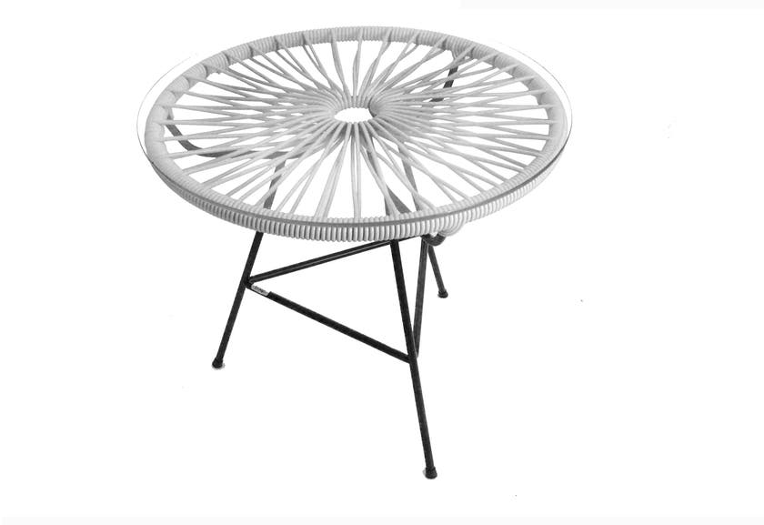 Table basse MINI ZIPOLITE Ø.50 cm de Boqa avec structure noire, Blanc d'argent Table basse MINI ZIPOLITE Ø.50 cm de Boqa avec structure noire, Blanc d'argent
