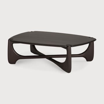 Table basse PI - acajou vernis - brun foncé - forme organique