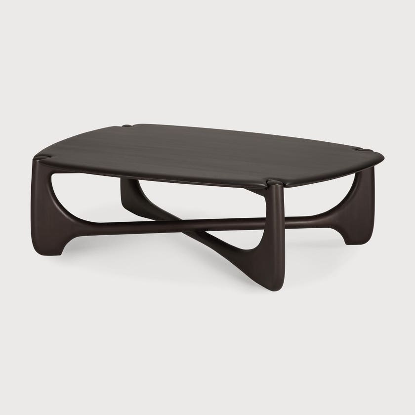 Table basse PI - acajou vernis - brun foncé - forme organique Table basse PI - acajou vernis - brun foncé - forme organique