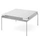 Table basse SETT LN13, Structure chrome foncé, Plateau marbre blanc de Carrare