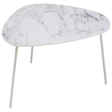 Table basse TERRAMARE de Emu, 108 x 64 cm, Blanc mat - Blanc Statuario