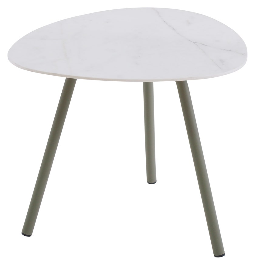 Table basse TERRAMARE de Emu, 48 x 48 cm, Gris/vert - Blanc Statuario