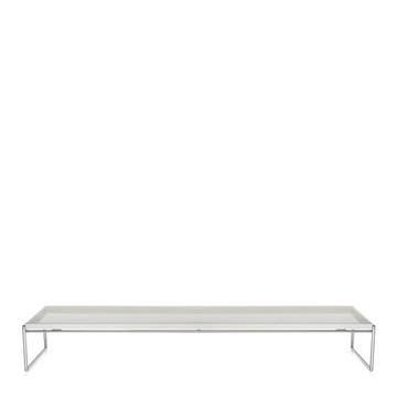 Table basse TRAYS de Kartell, Blanc, L.140 X H.25.3 X P.40