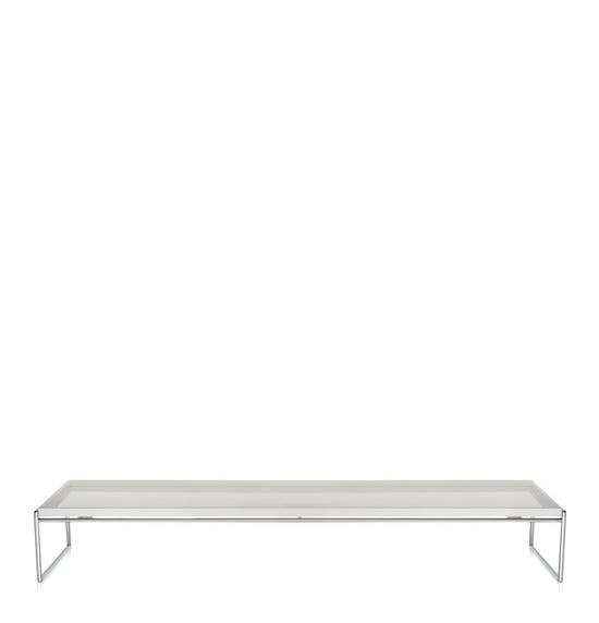 Table basse TRAYS de Kartell, Blanc, L.140 X H.25.3 X P.40