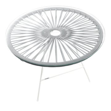 Table basse ZIPOLITE Ø.76 cm de Boqa avec structure blanche, Gris