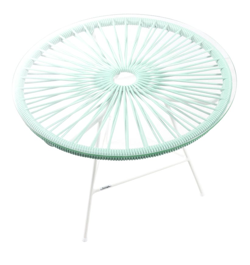 Table basse ZIPOLITE Ø.76 cm de Boqa avec structure blanche, Vert d'eau Table basse ZIPOLITE Ø.76 cm de Boqa avec structure blanche, Vert d'eau