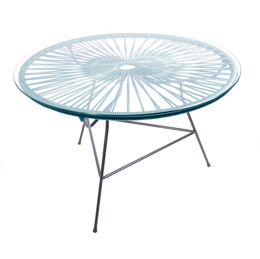 Table basse ZIPOLITE Ø.76 cm de Boqa avec structure noire, Bleu océan Table basse ZIPOLITE Ø.76 cm de Boqa avec structure noire, Bleu océan