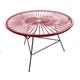 Table basse ZIPOLITE Ø.76 cm avec structure noire, Bordeaux