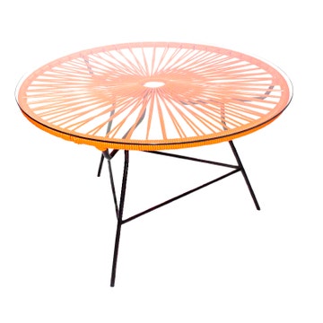 Table basse ZIPOLITE Ø.76 cm de Boqa avec structure noire, Orange
