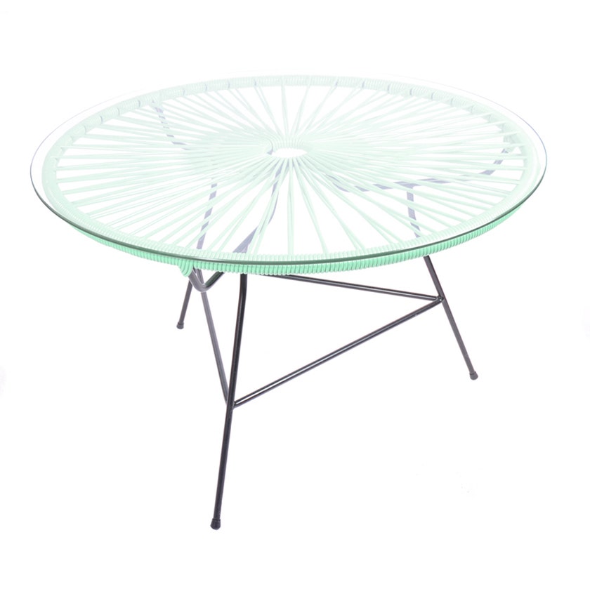 Table basse ZIPOLITE Ø.76 cm de Boqa avec structure noire, Vert d'eau Table basse ZIPOLITE Ø.76 cm de Boqa avec structure noire, Vert d'eau