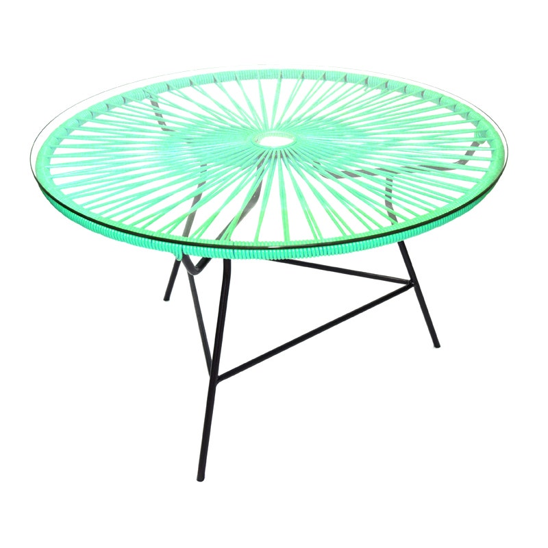 Table basse ZIPOLITE Ø.76 cm de Boqa avec structure noire, Vert turquoise Table basse ZIPOLITE Ø.76 cm de Boqa avec structure noire, Vert turquoise