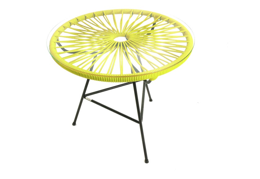 Table basse MINI ZIPOLITE Ø.50 cm de Boqa avec structure noire, Jaune impérial Table basse MINI ZIPOLITE Ø.50 cm de Boqa avec structure noire, Jaune impérial