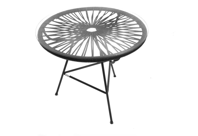 Table basse MINI ZIPOLITE Ø.50 cm de Boqa avec structure noire, Noir d'aniline Table basse MINI ZIPOLITE Ø.50 cm de Boqa avec structure noire, Noir d'aniline
