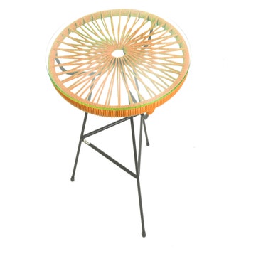 Table basse MINI ZIPOLITE Ø.50 cm de Boqa avec structure noire, Orange