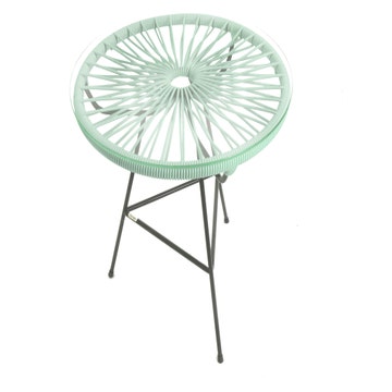 Table basse MINI ZIPOLITE Ø.50 cm de Boqa avec structure noire, Vert d'eau