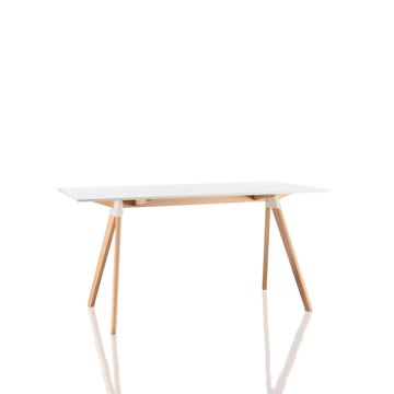TABLE BUTCH THE WILD BUNCH, L. 180 cm, Blanc et naturel de MAGIS