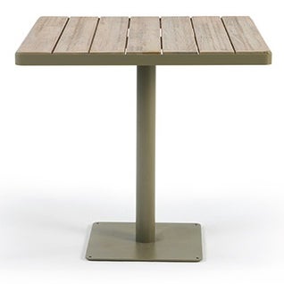 Table carrée LAREN de Ethimo, 70 cm, Teck et coffe brown
