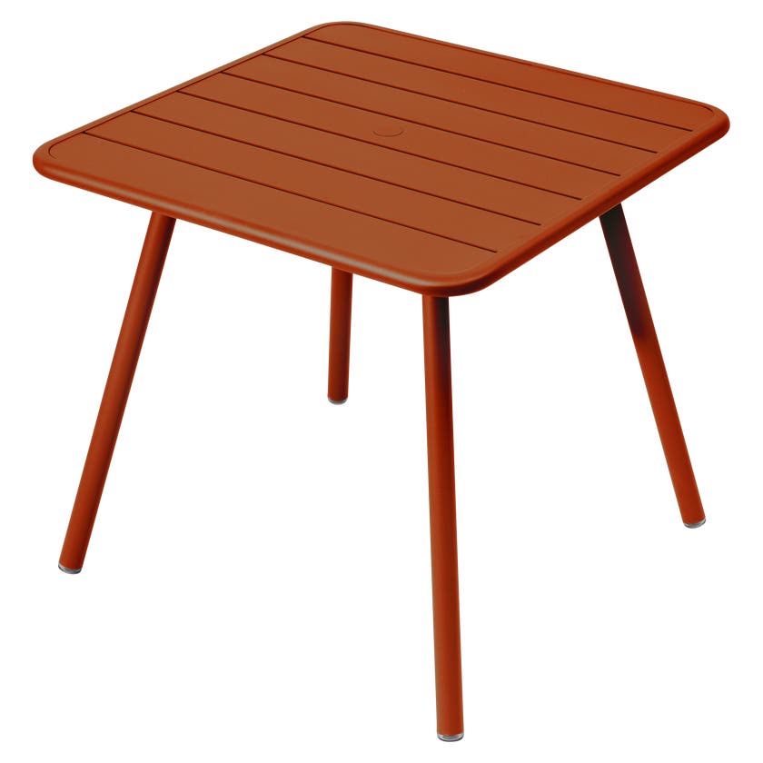 Table carrée 4 pieds LUXEMBOURG de Fermob, Orange confite Table carrée 4 pieds LUXEMBOURG de Fermob, Orange confite
