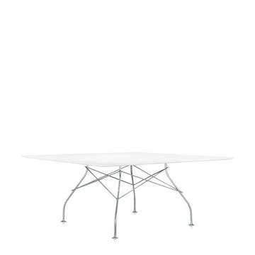 Table carrée GLOSSY de Kartell, Blanc