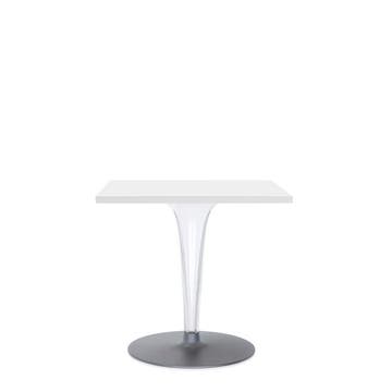 Table carrée TOPTOP de Kartell avec base ronde, 60 x 60, Blanc