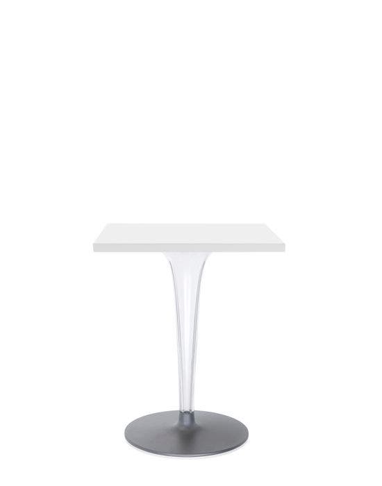 Table carrée TOPTOP de Kartell avec base ronde, 60 x 60, Blanc Table carrée TOPTOP de Kartell avec base ronde, 60 x 60, Blanc