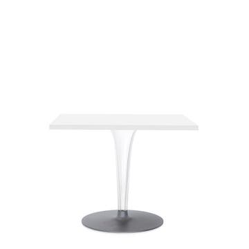 Table carrée TOPTOP de Kartell avec base ronde, 70 x 70, Blanc