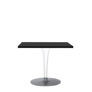 Table carrée TOPTOP de Kartell avec base ronde, 70 x 70, Noir