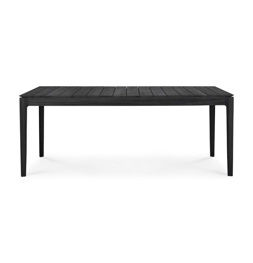 Table d'extérieur en teck BOK d'Ethnicraft Teck noir, 200 x 100 x H.76 cm