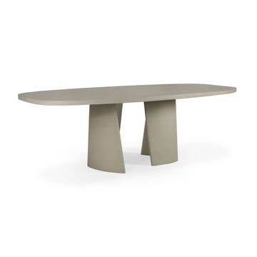 Table de jardin CANYON - béton vernis - Light Grey - oval