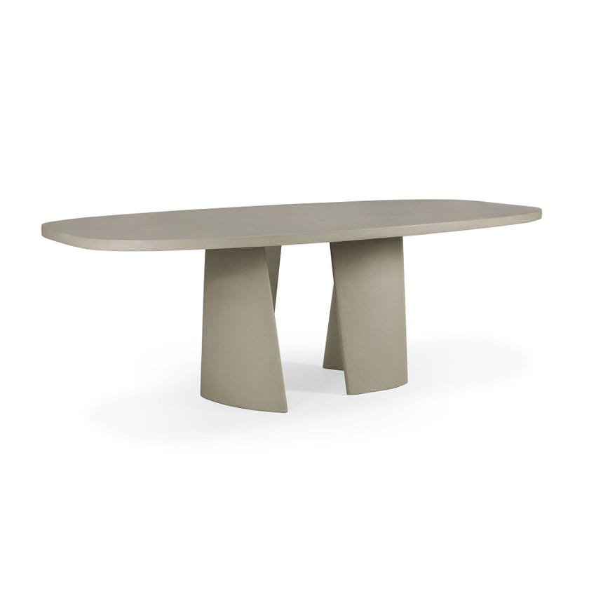 Table de jardin CANYON - béton vernis - Light Grey - oval