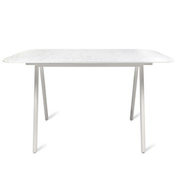 Table de repas extérieur KODO 280 x 106, Structure aluminium gris clair , Plateau céramique Dune white