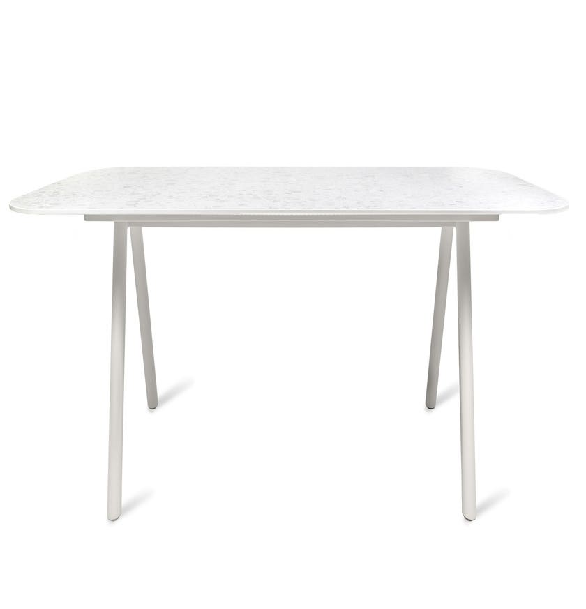 Table de repas extérieur KODO 280 x 106, Structure aluminium gris clair , Plateau céramique Dune white