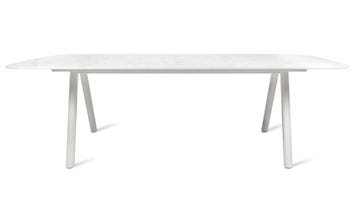 Table de repas extérieur KODO 280 x 106, Structure aluminium gris clair , Plateau céramique Dune white Table de repas extérieur KODO 280 x 106, Structure aluminium gris clair , Plateau céramique Dune white