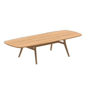 Table extensible ZIDIZ 320, Piètement Teck, Plateau Teck 