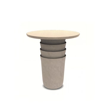 Table extérieur KASANE Ronde, Sabbia, D. 100