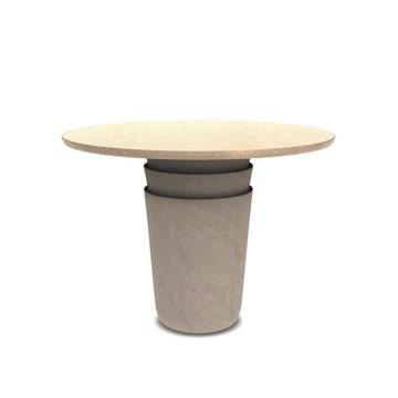 Table extérieur KASANE Ronde, Sabbia, D. 140