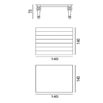 Table GRAY 32 LG de Gervasoni, Plateau noyer, Pieds noyer