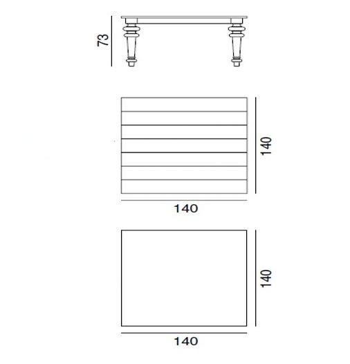 Table GRAY 32 LG de Gervasoni, Plateau noyer, Pieds noyer