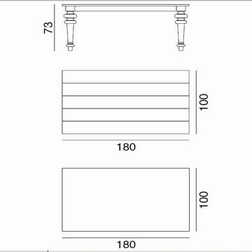 Table GRAY 34 LG de Gervasoni, Plateau noyer, Pieds noyer
