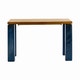 Table INOUT 34 de Gervasoni, Pieds céramique bleu, Plateau teck