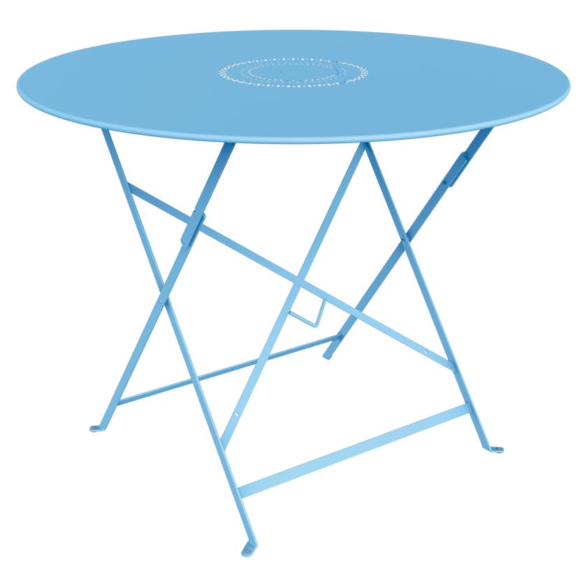 Table pliante FLORÉAL de Fermob, D. 96, Bleu maya Table pliante FLORÉAL de Fermob, D. 96, Bleu maya