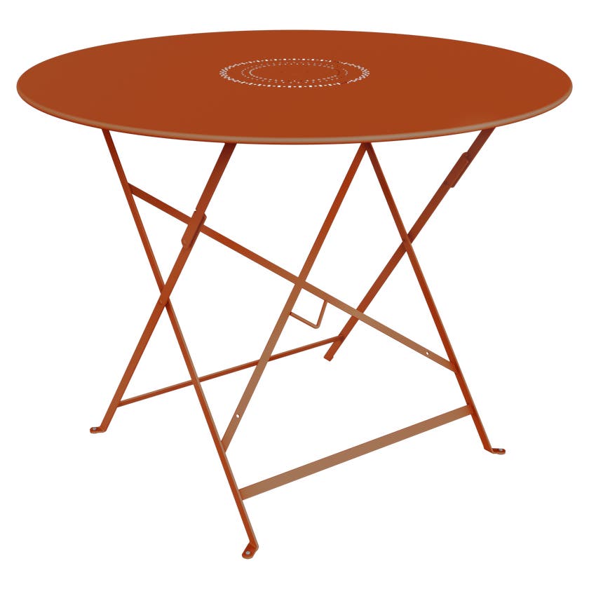 Table pliante FLORÉAL de Fermob, D. 96, Orange confite Table pliante FLORÉAL de Fermob, D. 96, Orange confite