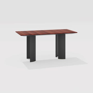 Table rectangulaire NACA, 220 cm, Pieds en aluminium Black, Plateau en pierre de lave Burgundy