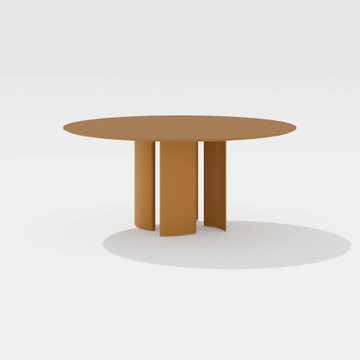 Table ronde NACA, Ø.138 cm, Aluminium, Mustard Yellow