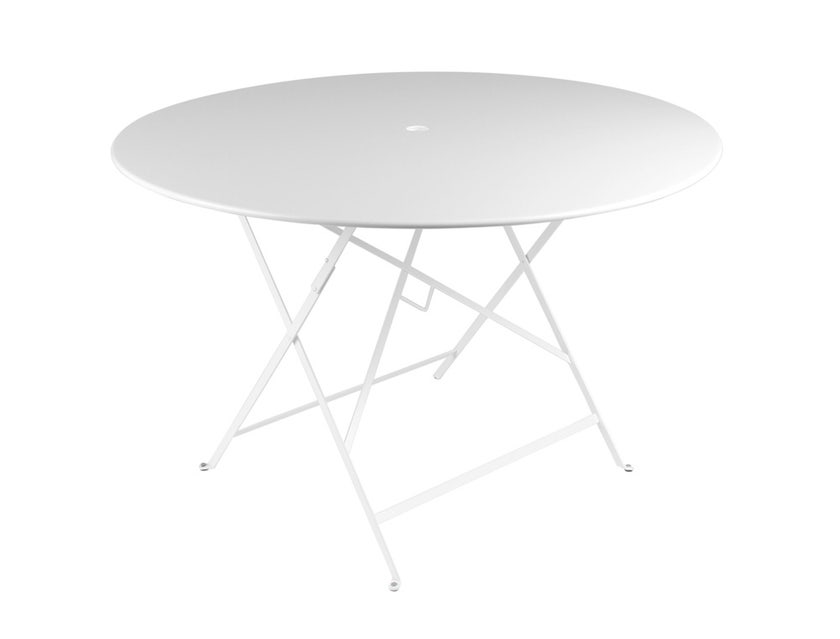 Table ronde pliante BISTRO de Fermob D.117 x H.74 cm Blanc coton Table ronde pliante BISTRO de Fermob D.117 x H.74 cm Blanc coton