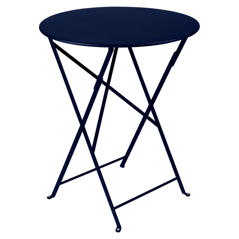 Table ronde pliante BISTRO de Fermob, D.60 x H.74 cm, Bleu abysse Table ronde pliante BISTRO de Fermob, D.60 x H.74 cm, Bleu abysse